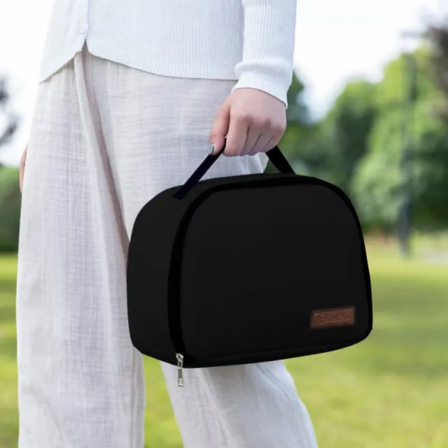 Lunch Box Bag Insulated Bag Large Capacity Bento Handbag Black - Shop at LoveMi