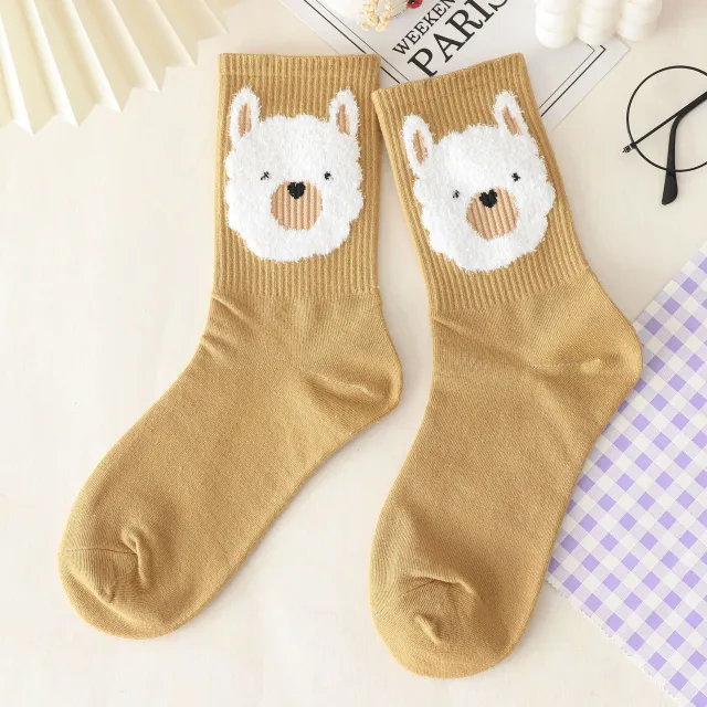 Women's Long Letter Simplicity Feather Yarn Socks Average Size - Shop at LoveMi