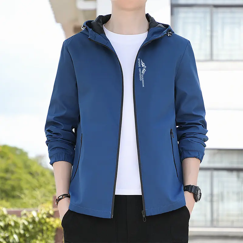 Breathable Quick-drying Loose Elastic Zipper Hooded Men's