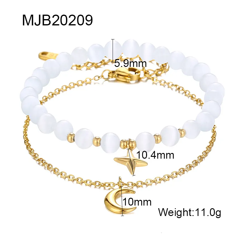 Opal Elastic Special Interest Light Luxury Design Stainless Steel Bracelet - One