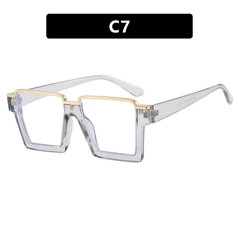 Retro Simple Versatile Artistic Lower Semi-rimless Square Plain Glasses - Image 22