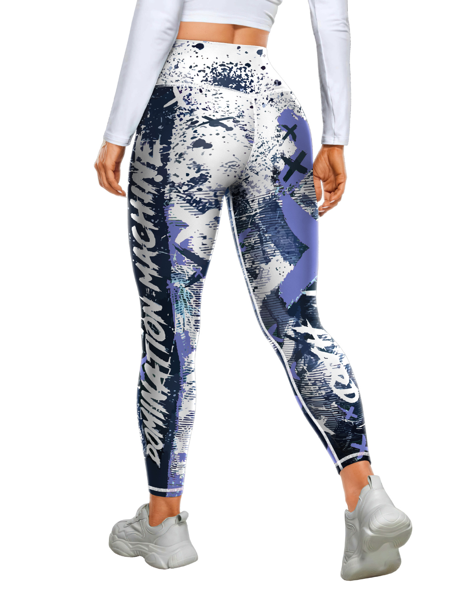 Title 15, Pantalon de yoga imprimé sport fitness taille h...