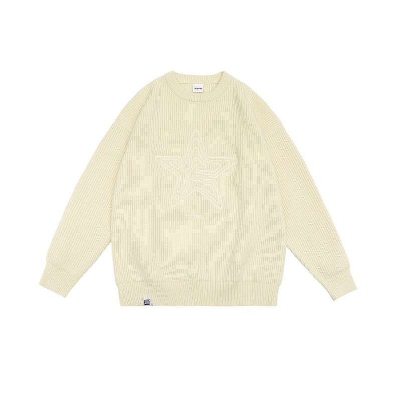 Retro Crew Neck Five-star Sweater Men's And Women's Knitted