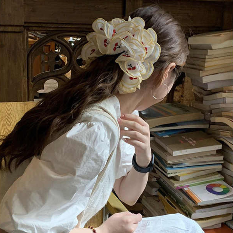 Embroidered Three-dimensional Large Intestine Hair Band Female Hair Rope