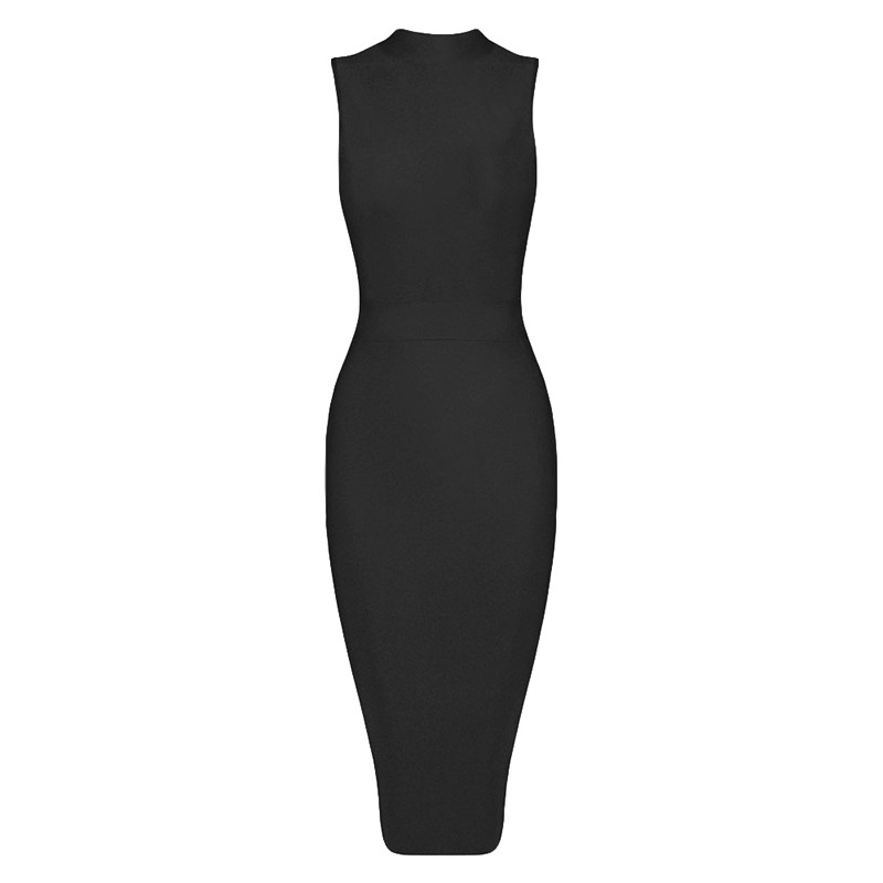 Women's Turtleneck Sleeveless Slim Stretch Dress - Image 11