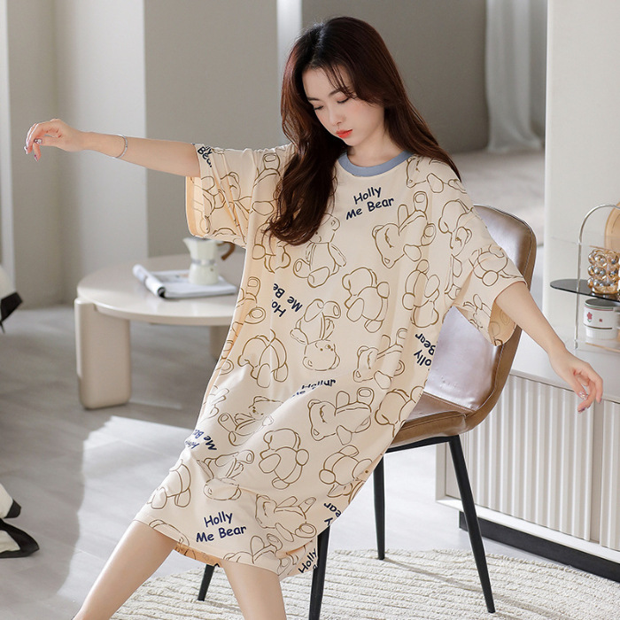 Summer Short-sleeved Cute Women's Nightdress