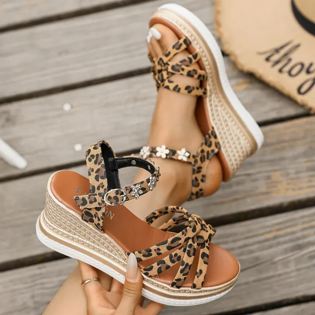 Suede Platform Ankle Buckle Open Toe Sandals For Women Brown - Shop at LoveMi