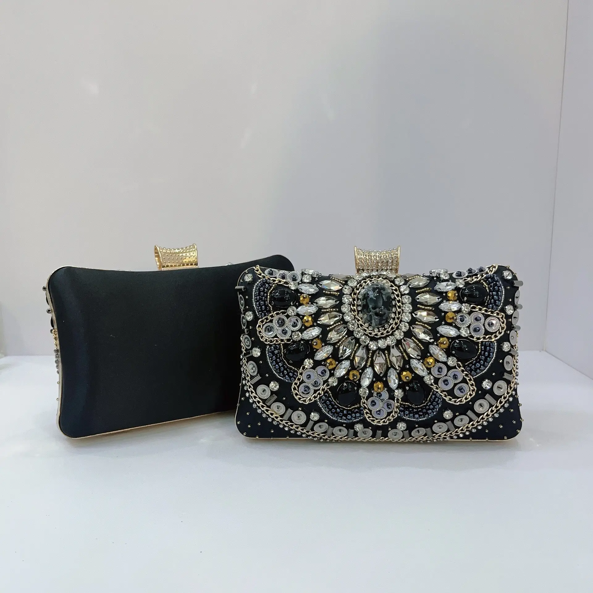 Heavy Industry Pearl-Embroidered Evening Clutch