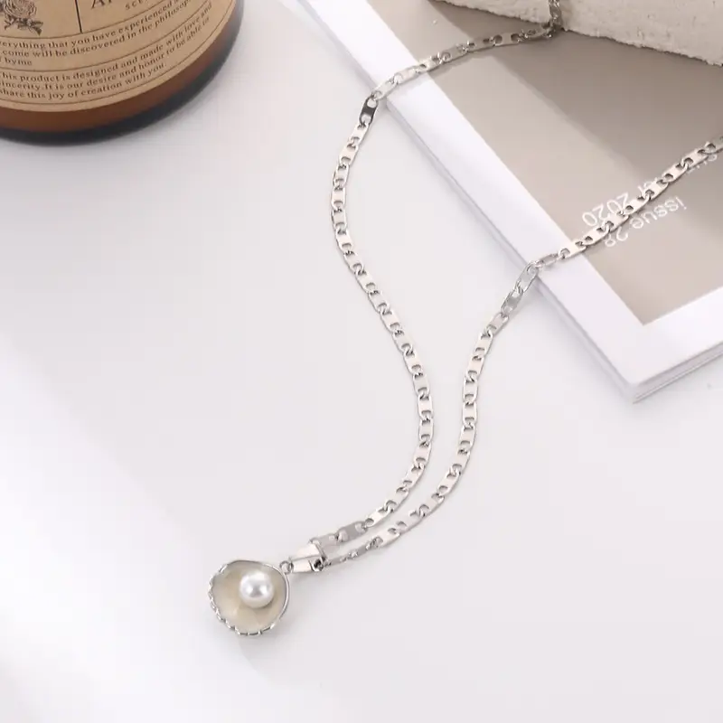 Fashion Shell Pearl Necklace Entry Lux Elegant