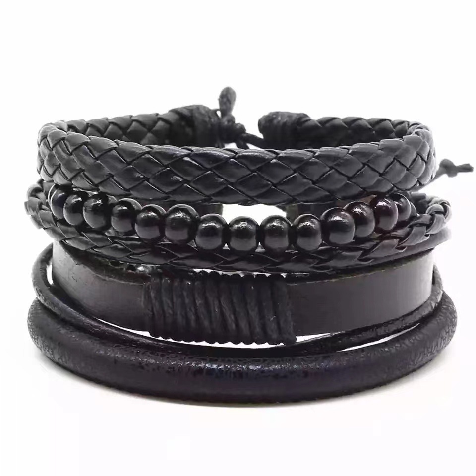 Multi-layer Bracelet Set Vintage-style Jewelry For Men