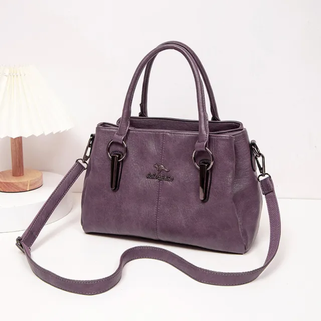 Fashion Large Capacity Women's Crossbody Soft Leather Bag Purple - Shop at LoveMi