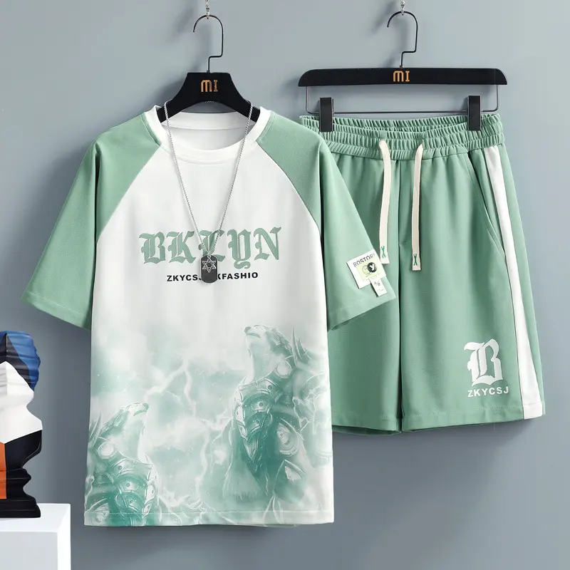 Casual Sports Fifth Pants Men Wear a Set