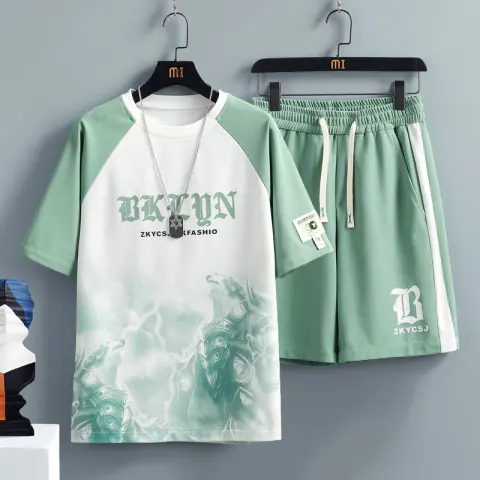 Casual Sports Fifth Pants Men Wear a Set
