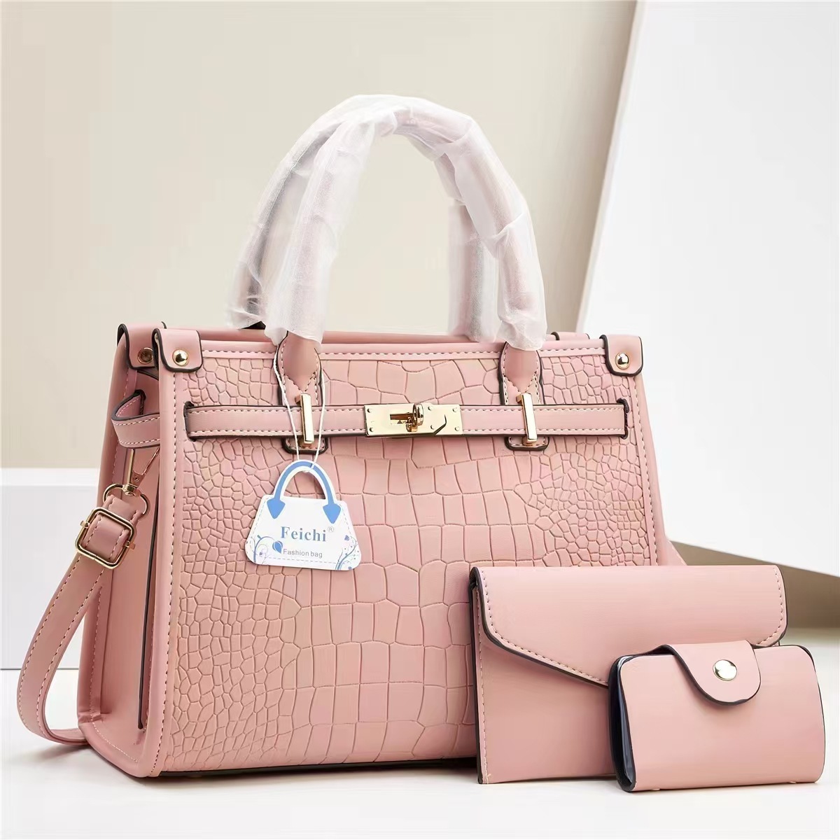 Stylish And Minimalist Macaron Three-piece Handbag