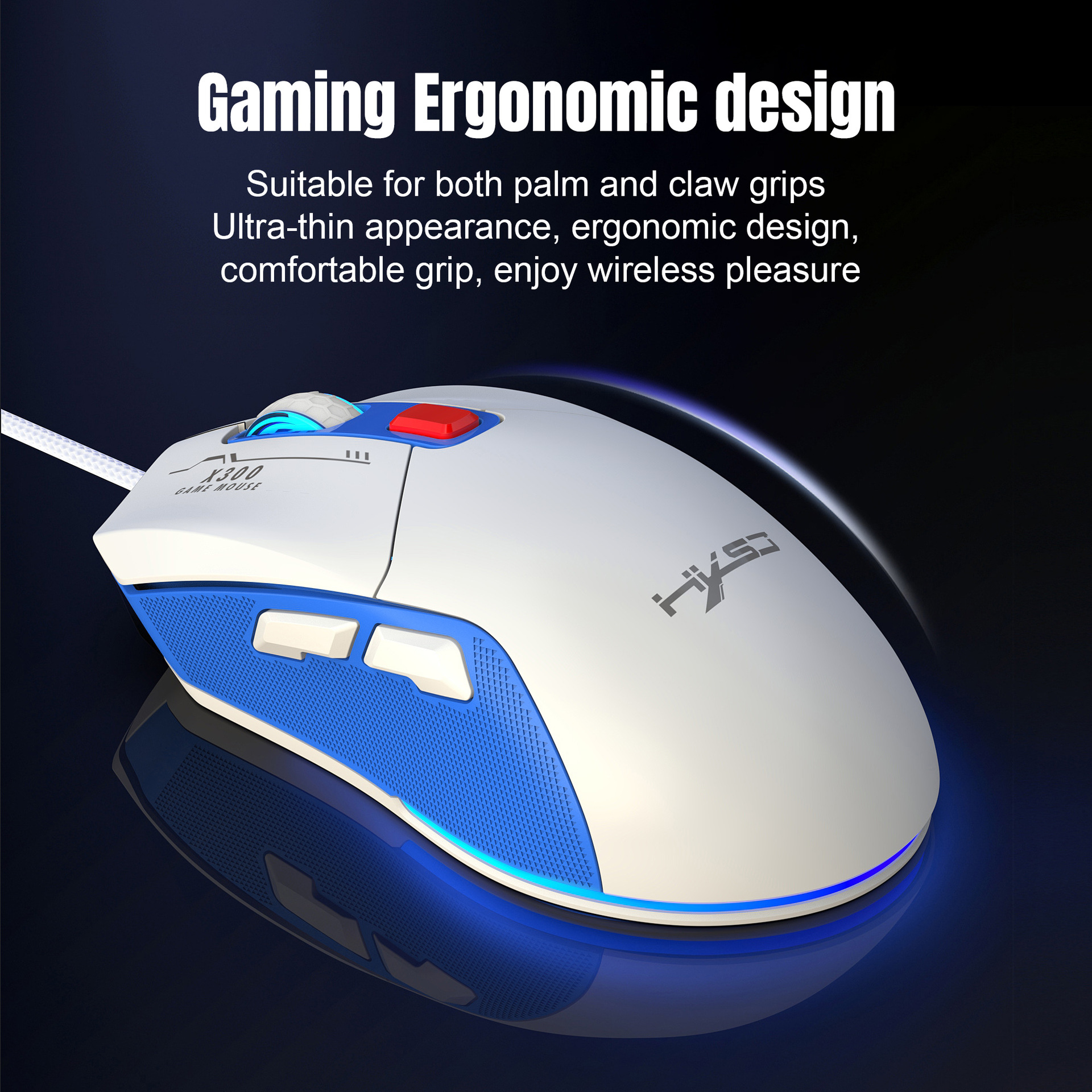 Hollow Out Wired E-sports mus RGB Luminous Lightweight - Miniatyr 25