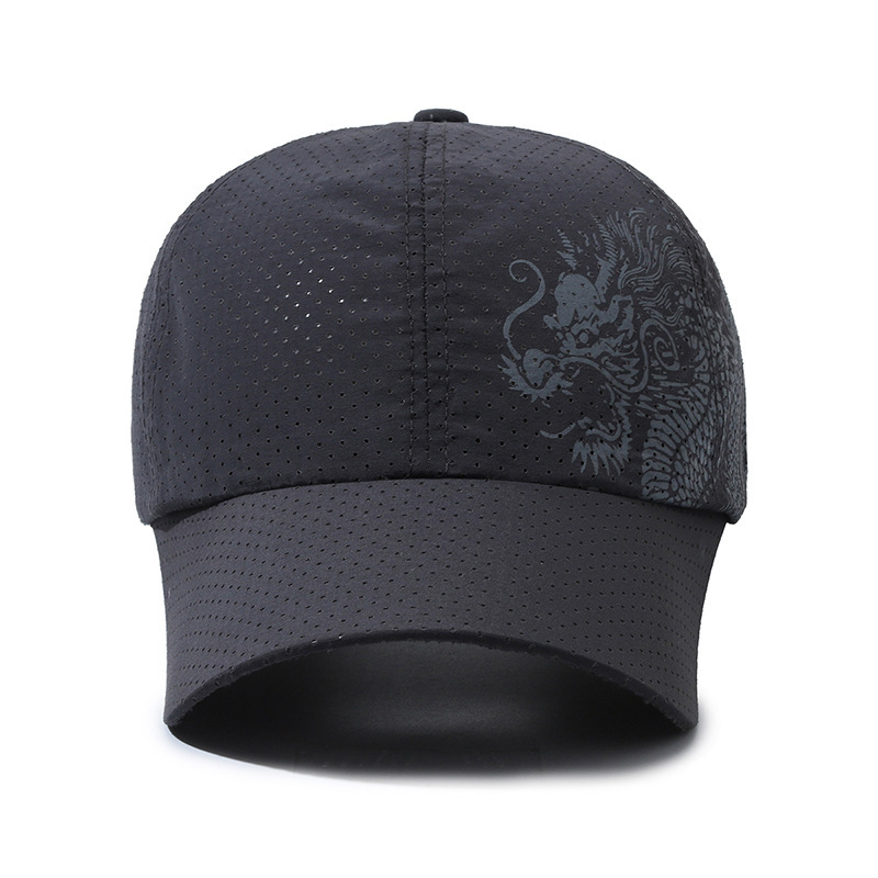 Hat Men's Chinese Style Printed Dragon Baseball Cap Polyester - Image 4