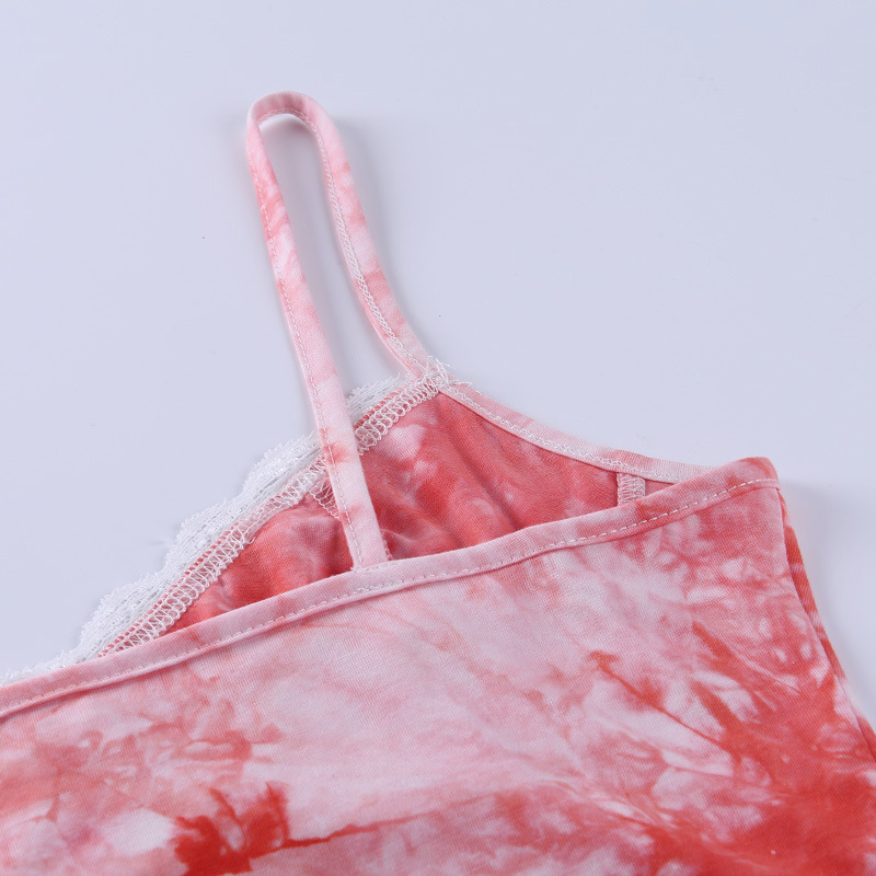 Title 14, Sexy Slim Halter Stitching Tie-dye Camisole