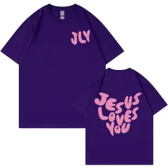 Letter Printing Personalised Design Short Sleeve Women - Purple Style 1 - View 1