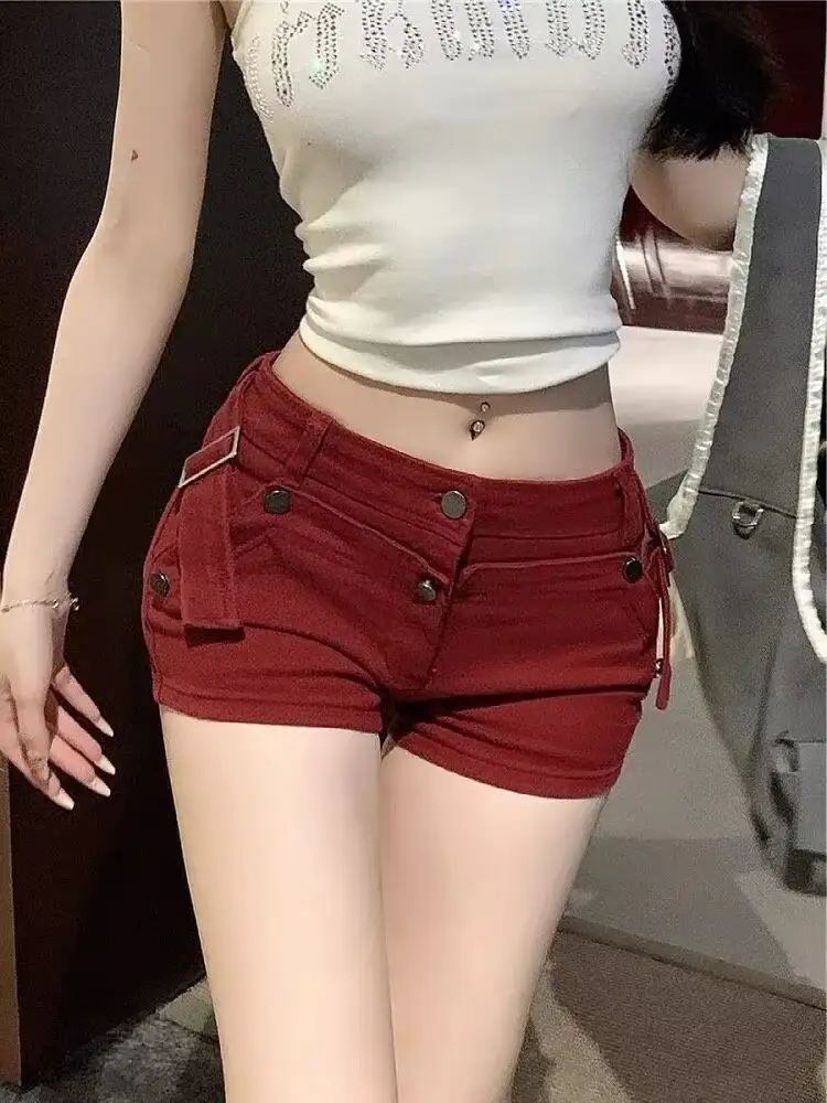 Spicy Girl Denim Shorts American-style Low-rise
