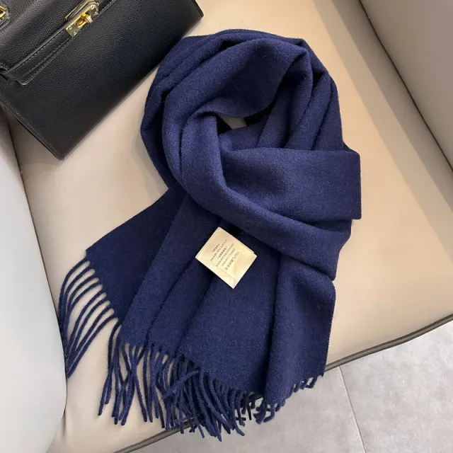 Personality Pure Wool Scarf For Women Navy Blue - Shop at LoveMi