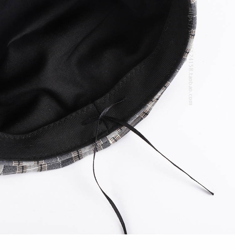 Women's Spring And Summer Fashion Plaid Octagonal Hat