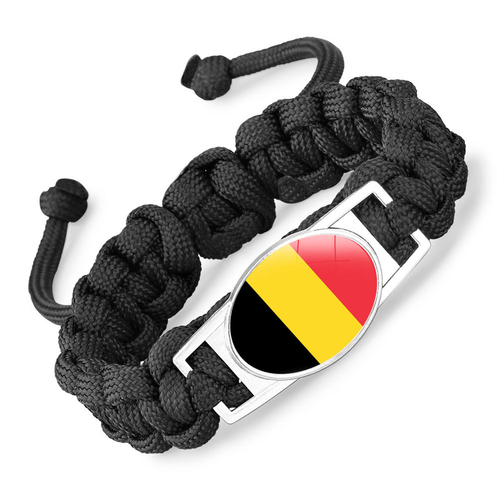 Flag-pattern Woven Adjustable Paracord Bracelet