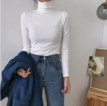 Women's Autumn And Winter Wild Fashionable Korean Style Bottoming Shirt White - Shop at LoveMi