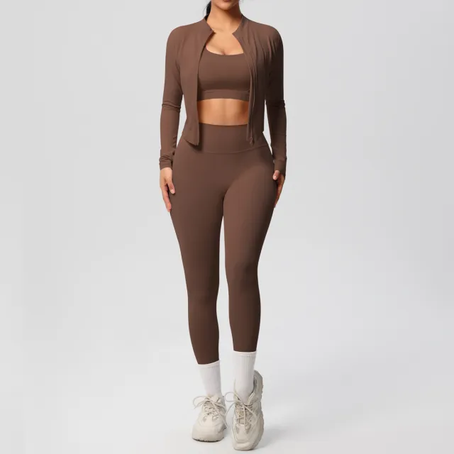 Tight Yoga Vest Jacket Beauty Back Exercise Bra Outdoor Yoga Clothes Chestnut - Shop at LoveMi