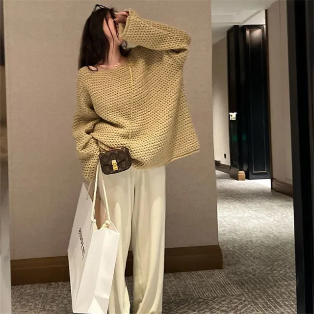 Fashion Knitwear Women's Coat Top Khaki - Shop at LoveMi