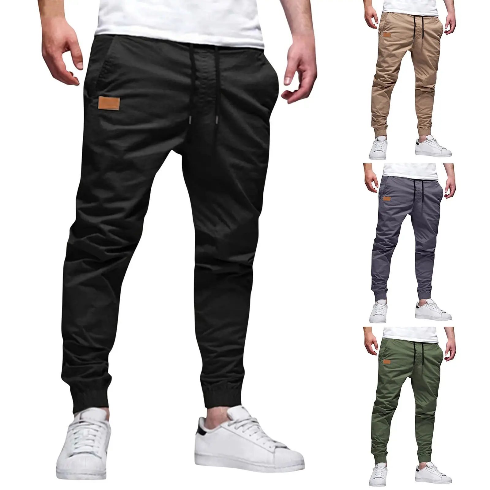 Mens Casual Pants Loose-fitting Straight-leg Trousers Long