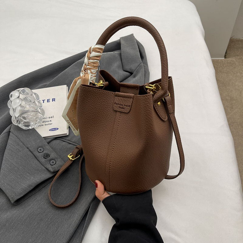 Fashionable Versatile Silk Scarf Tote Bucket Bag - Bags & Accessories