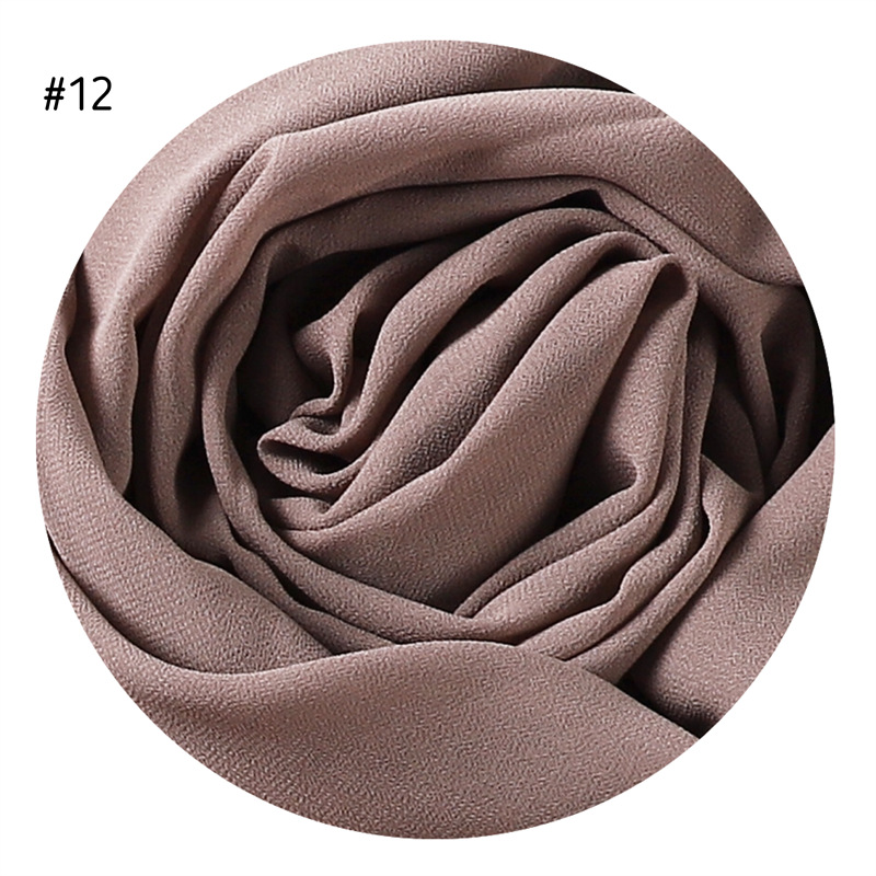 Solid Color Pearl Chiffon Scarf Head Covering Monochrome