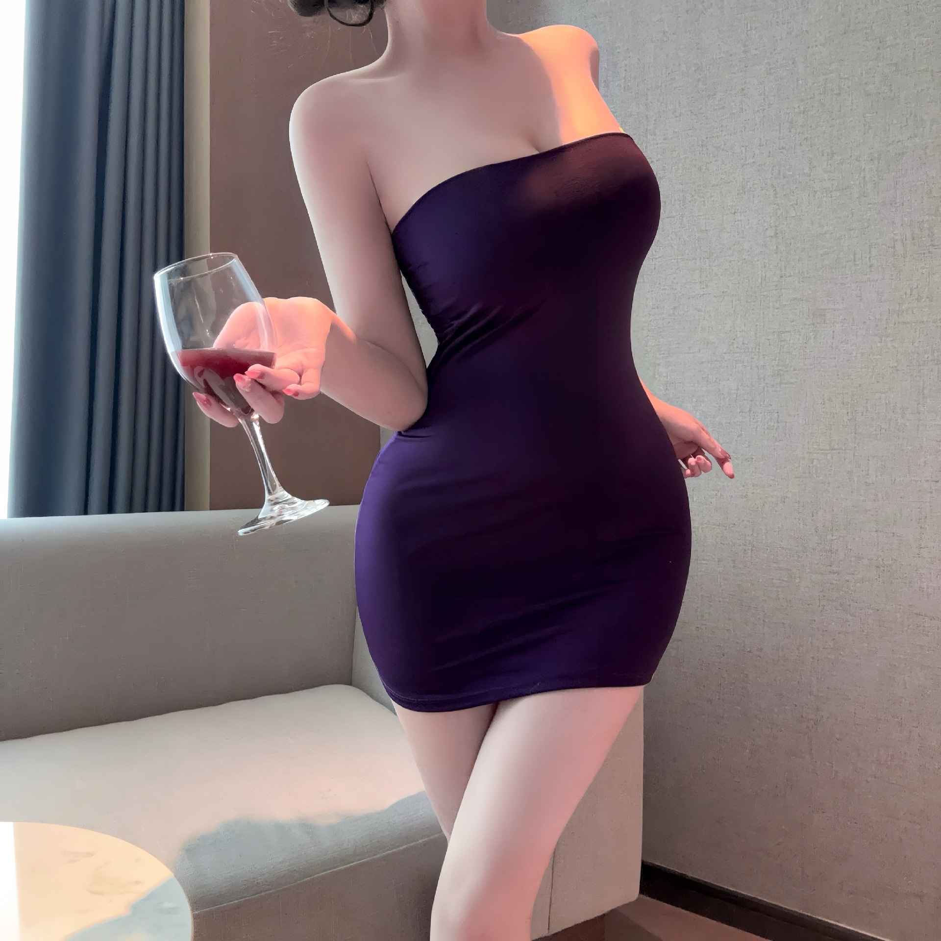 Slim fit Strappy Bodycon Mini Skirt Purple - Shop at LoveMi