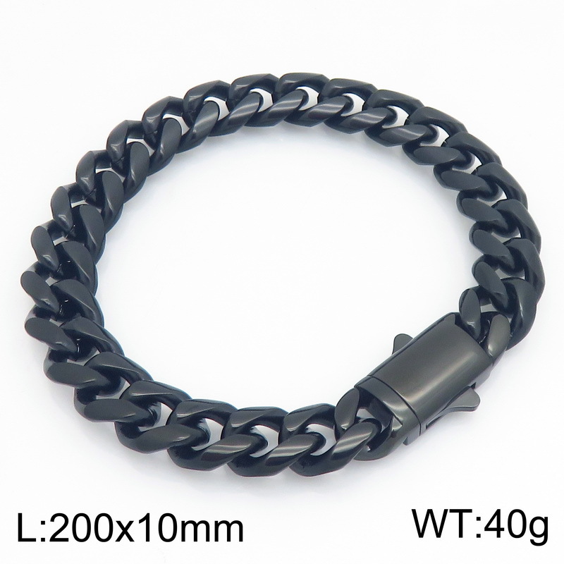 Fashionable And Minimalist Round-polished Cuban-link Bracelet For Men And Women