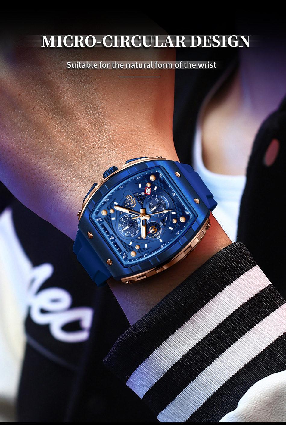 Lige Sports Multifunctional Luminous Waterproof Quartz watch for Men