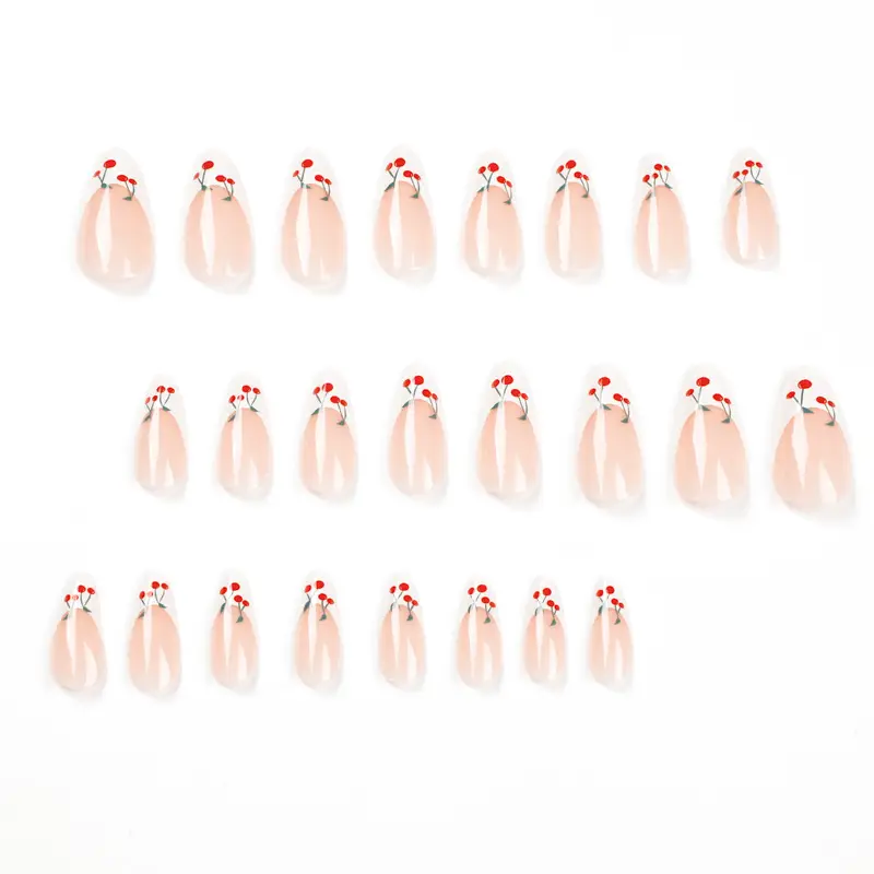 French White Edge Nail Wear Nail Finished Product Small Cherry Removable