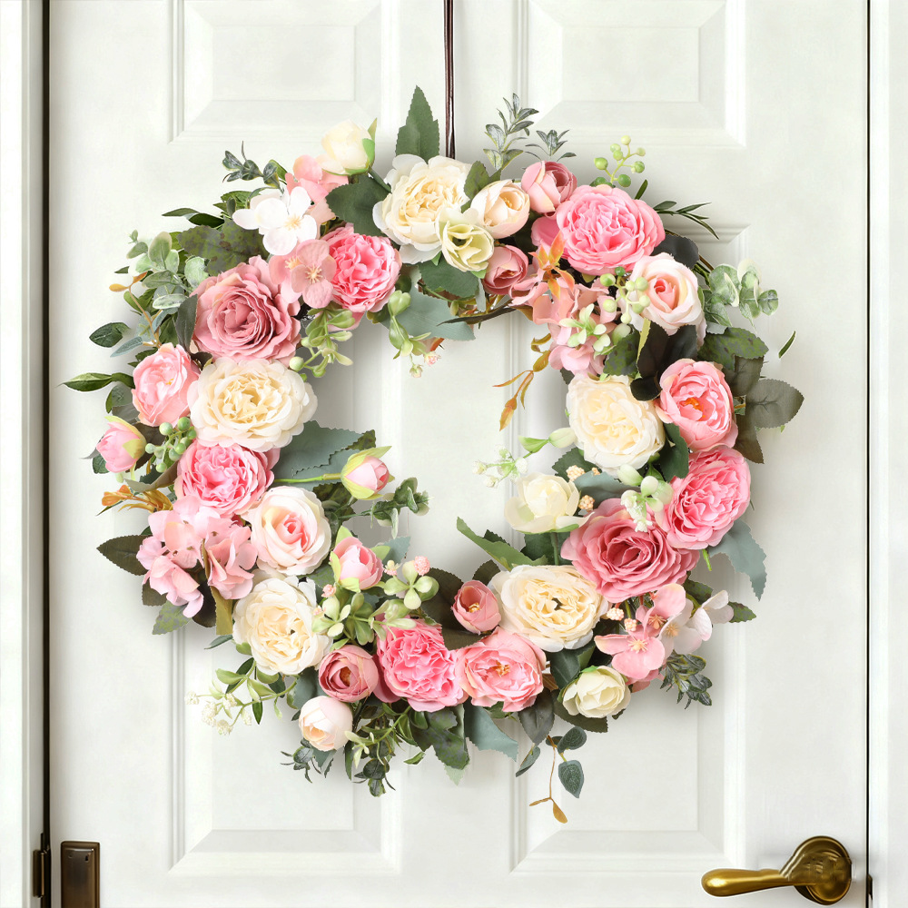 Rose and Hydrangea Decorative Wreath, picture 3 of 4