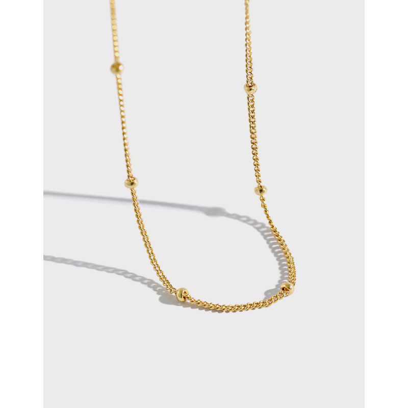Korean Style Simple Round Beads Beads Sterling Silver Clavicle Necklace