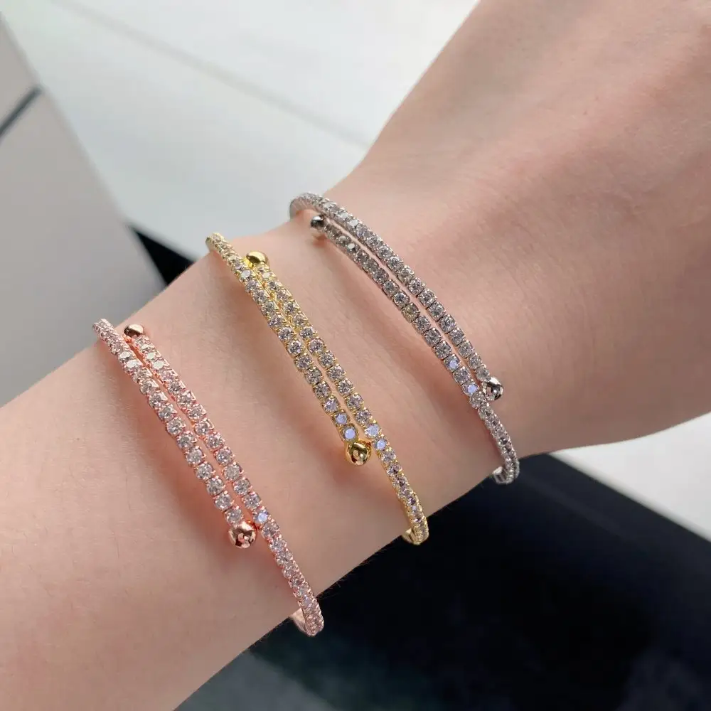 Silver Bracelet Luxury Gang Drill Ring Sweet Cool Cold Wind Hand