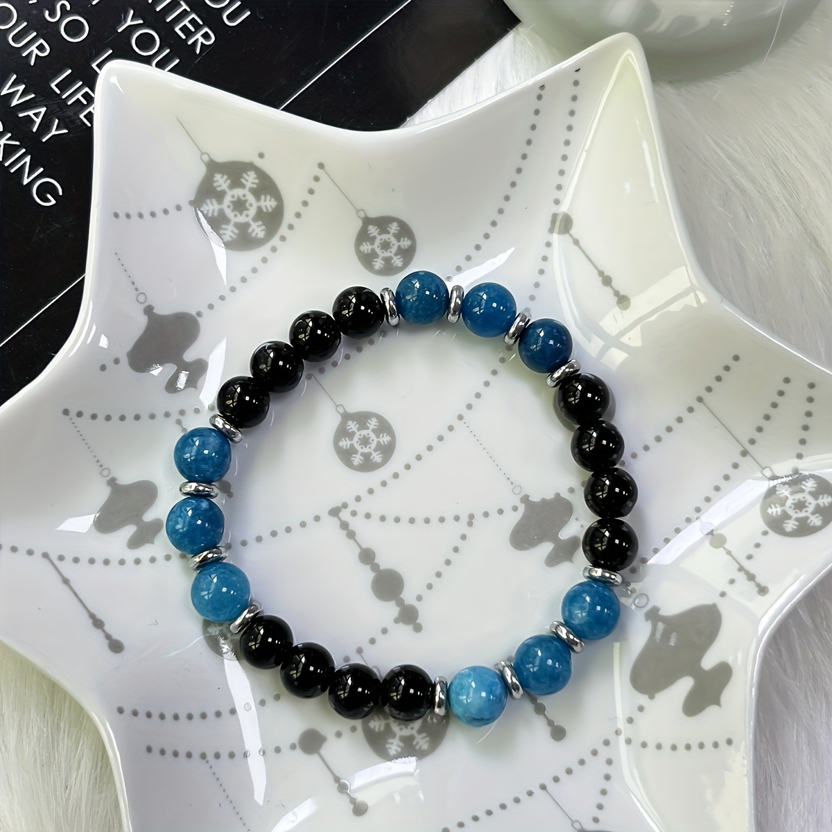 Black Tourmaline And Blue Apatite Necklace