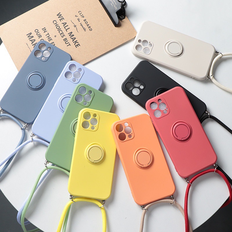 Liquid Silicone Ring Bracket Magnetic Phone Case