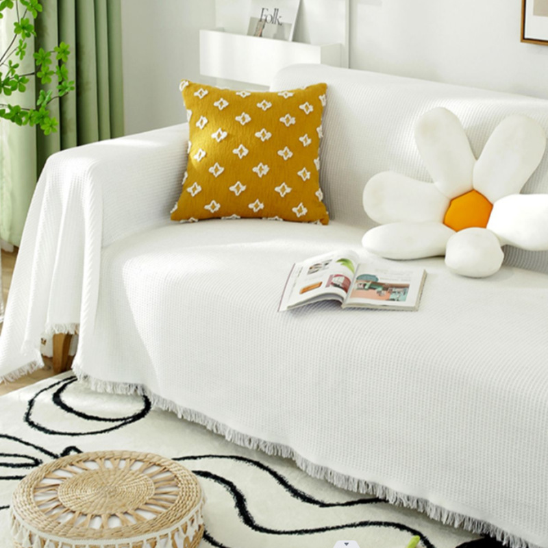 Simple Four-season Blanket Made Of Cotton Fabric A Full-cover Sofa Throw