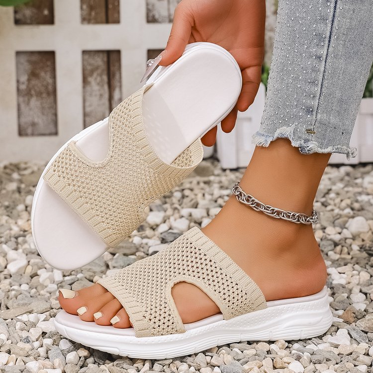 Womens Mesh Open-toe Breathable Half-slippers