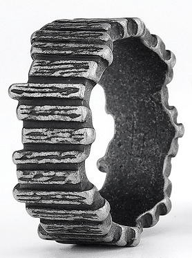 Titanium Steel Viking Vertical Texture Ring