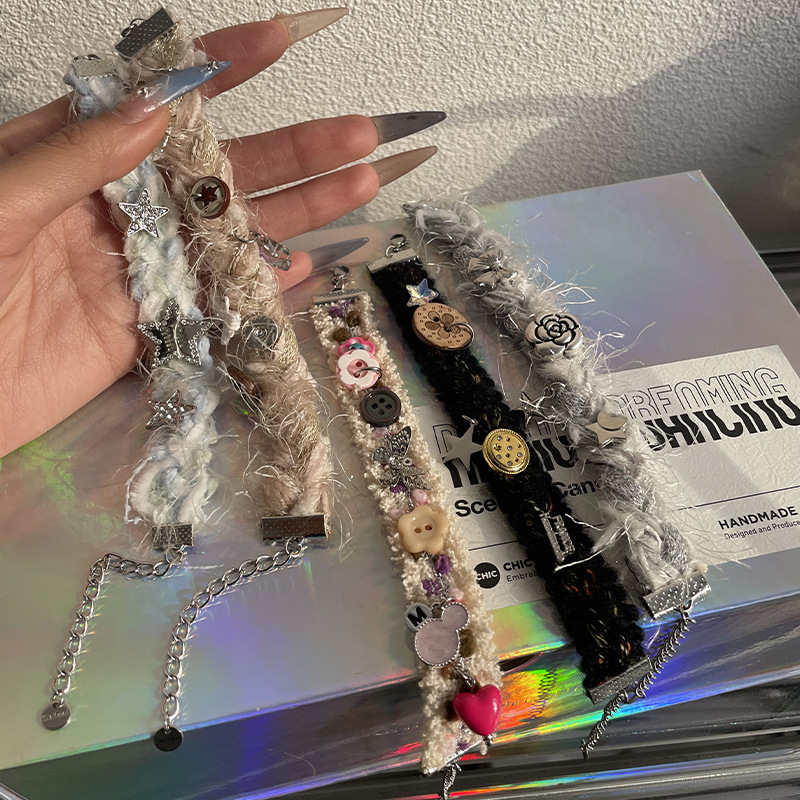 XINGX Bow Love Button Stitching Bracelet