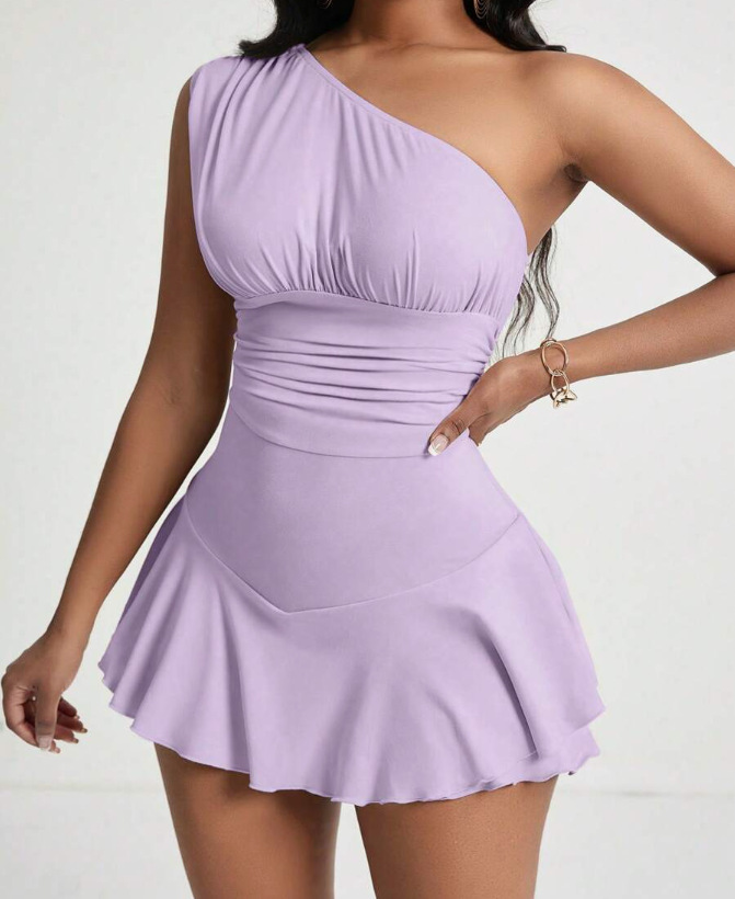 Sexy Off shoulder Backless Versatile Ruffled Short Skirt Color 4 L - Shop at LoveMi