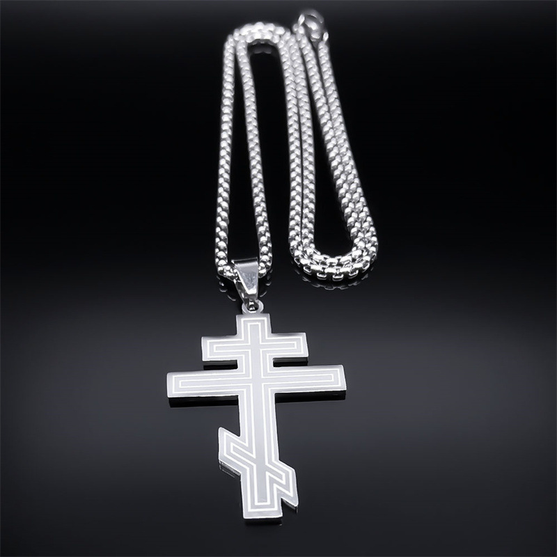 Russian Dongzheng Cross Necklace Ordinary Irregular