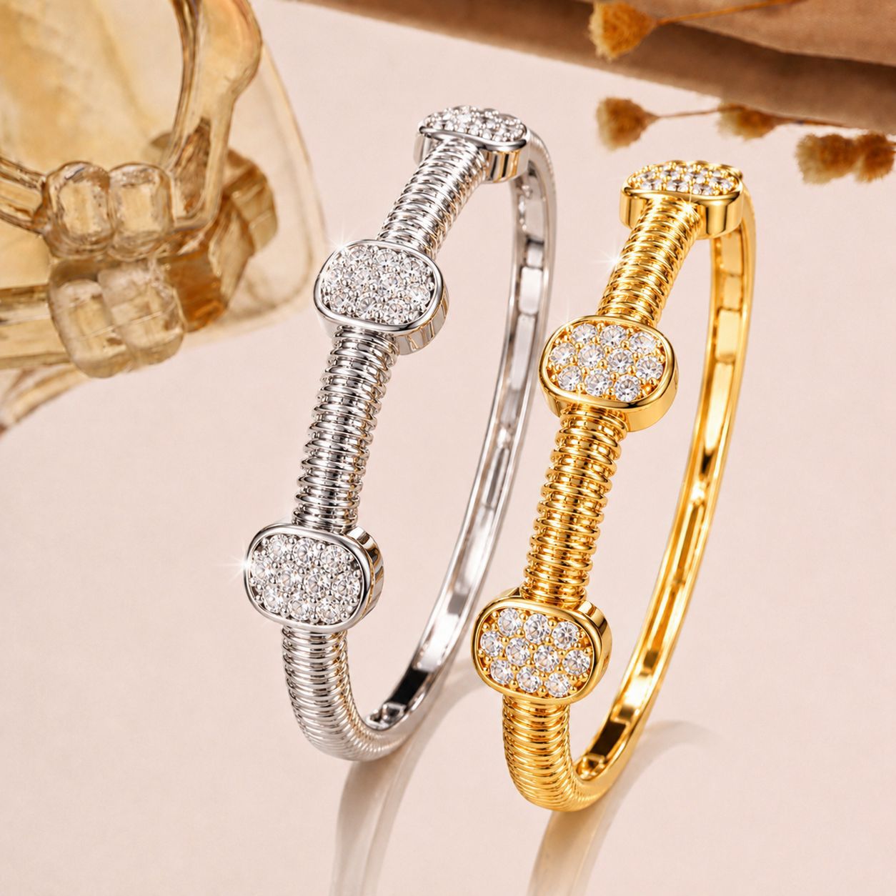 Light-luxury All-diamond Spring-link Bracelet
