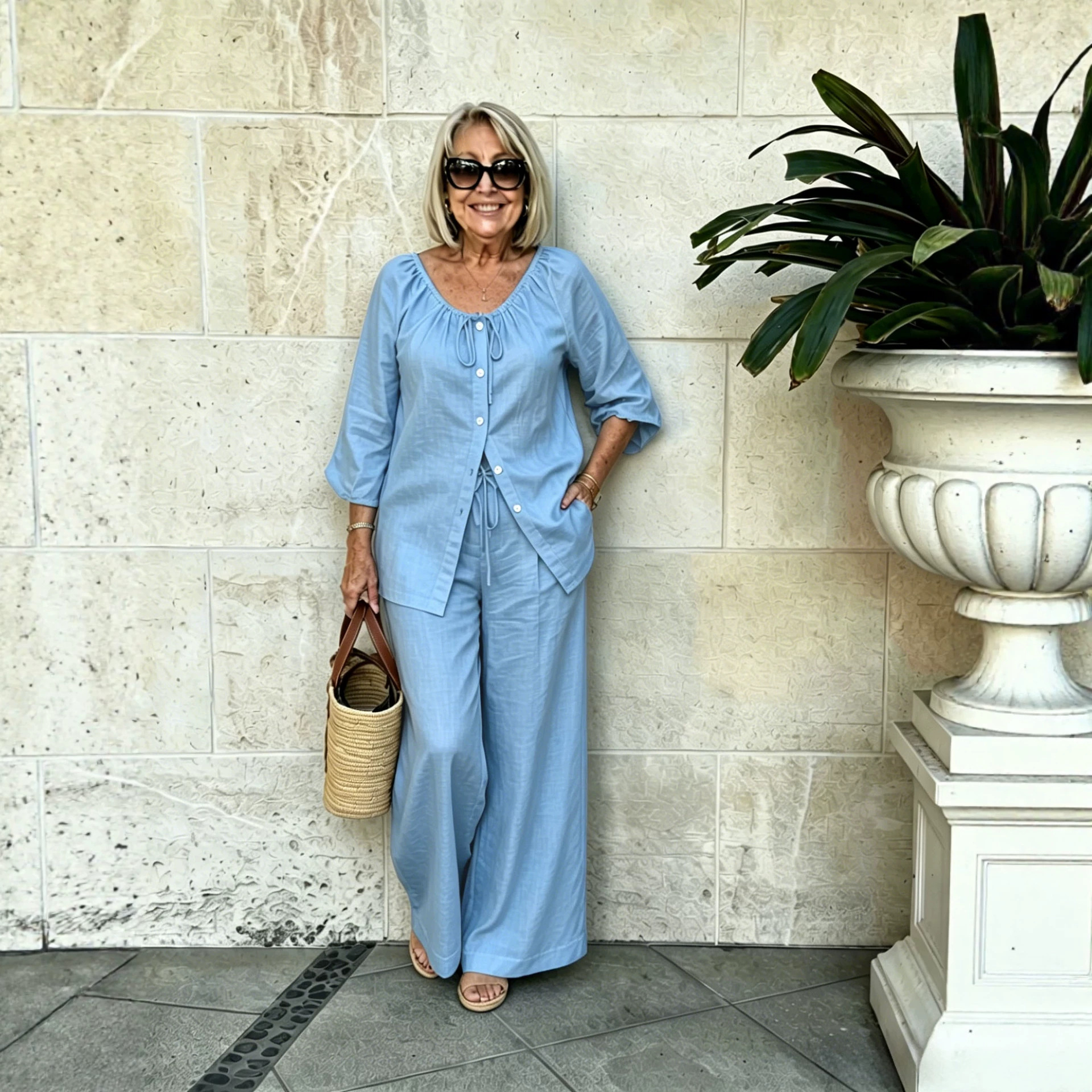 Loose-fitting Casual Top And Long Pants Two-piece Set