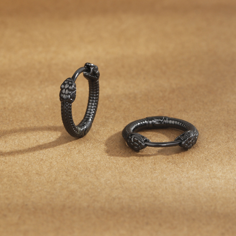 Black Double-headed Snake Ear Clip Men's Fashion